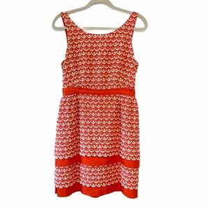 Anthropologie Leifsdottir Sweet Tangelo Eyelet Dress, Sz 6, Excellent Condition